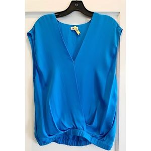 L’agence Bright Blue Sleeveless silk top with cut out detail. Size S